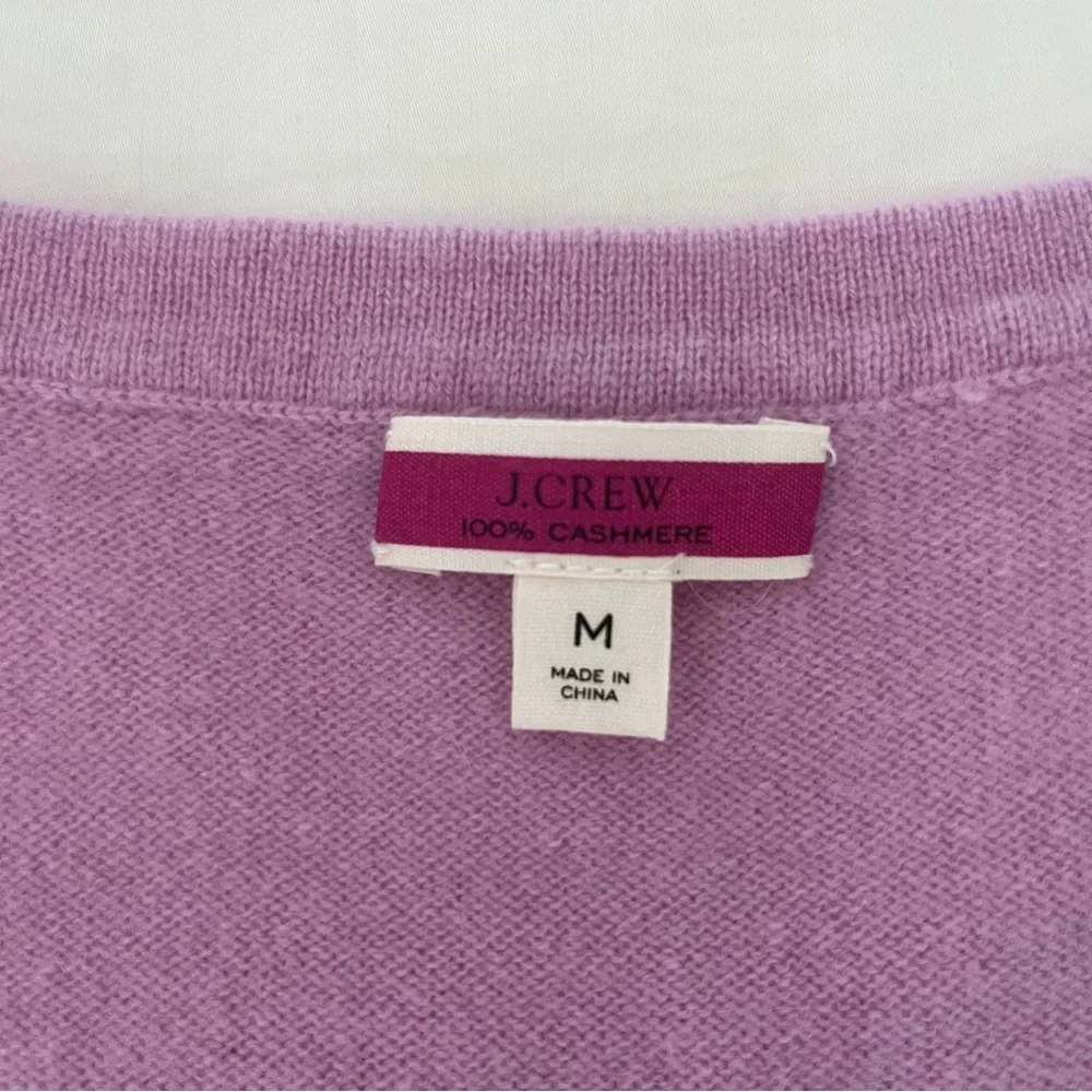 J. Crew Light Purple Short Sleeve Cashmere Sweater - Picture 3 of 3